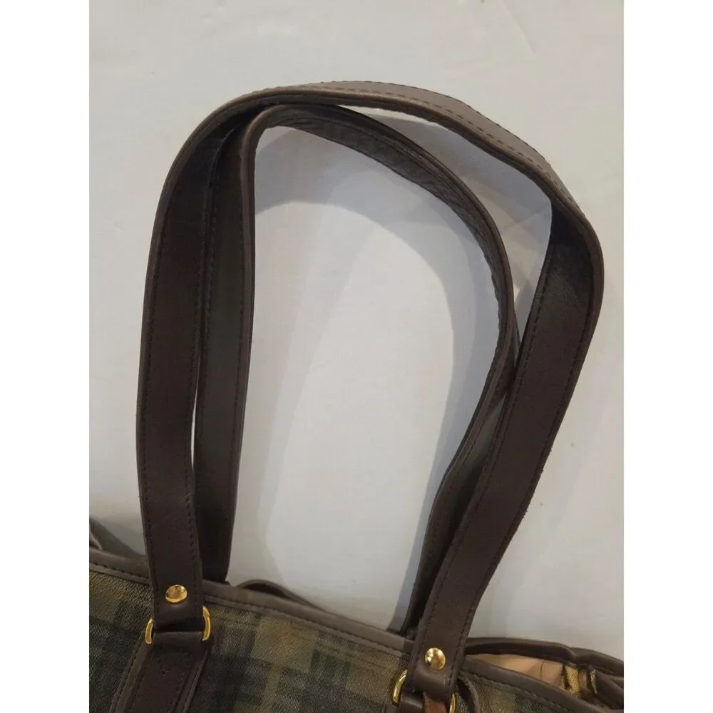 Vintage 90s Charter Club Tartan Plaid Shoulder Tote Bag Dark Academia